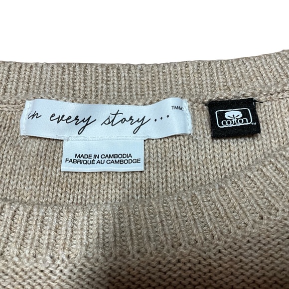 IN EVERY STORY… 100% Cotton Colourful Stripe Oversized Long Sleeve Sweater Sz 1X - Picture 5 of 9